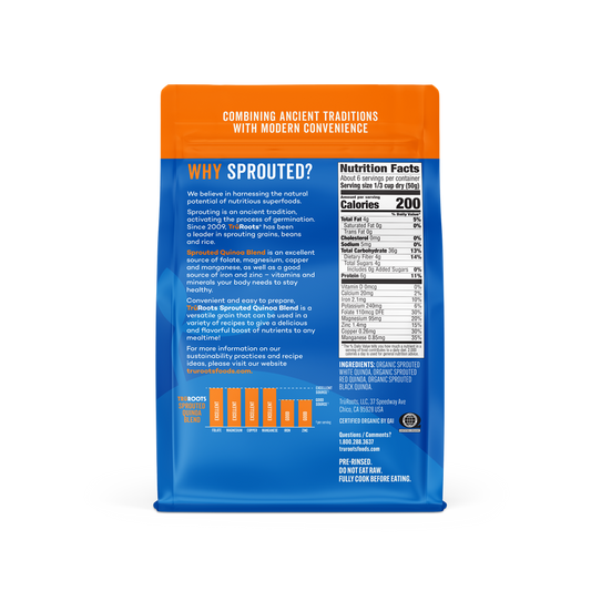 Organic Tru Roots Sprouted Quinoa Blend Ingredients And Nutrition Facts 11 Ounce