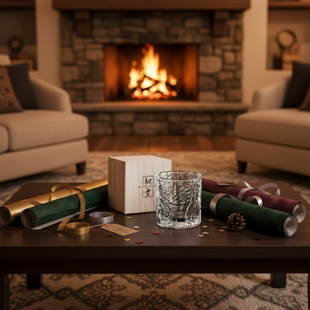 Cozy Gift Idea Tokyo Ice Whiskey Glass Gift Sets Cup With Wooden Box