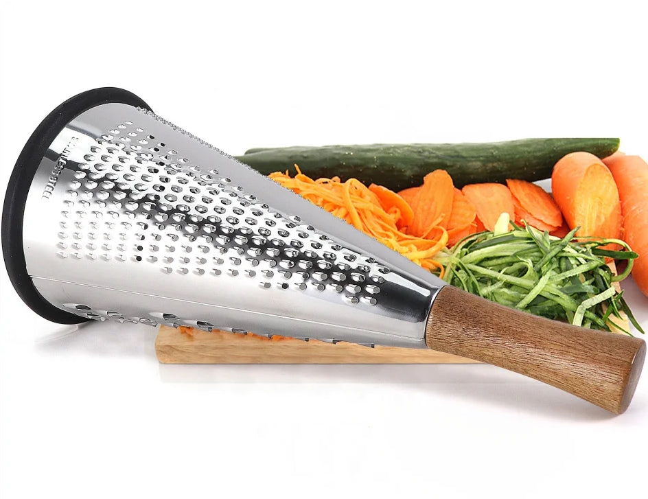 Luxury Chef Stainless Steel Cone Grater With Wood Handle