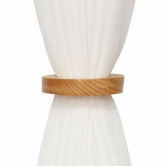 Wood Curtain Ring Home Decor Magnetic Curtain Holdback For Window Treatments